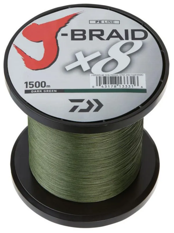 DAIWA Pletená šňůra 8X J-braid 0,20mm/18kg zelená Nakupujte Hned