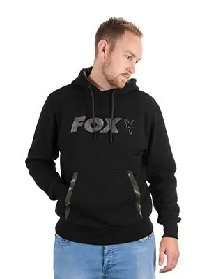 FOX RAGE Black/Camo Hoody vel. XL CFX064 Expresní Doručení