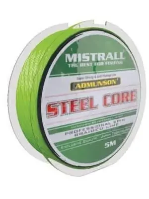Rychlé Dodání MISTRALL PLETENÁ ŠŇŮRA S OCELOVÝM JÁDREM ADMUSON STEEL CORE 0,14 MM 18,8 KG 5 M (MZM3427014)