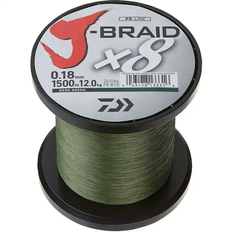 Sezónní Sleva DAIWA pletená šňůra J-Braid barva Dark Green - 0,06mm/4kg