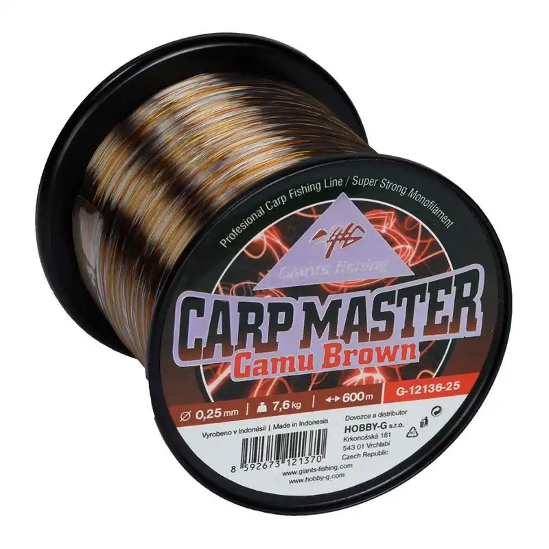 Super Cena GIANTS FISHING vlasec Carp Master Camu Brown 0.28mm 9.3kg, 600m