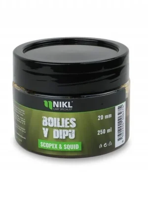 Hit Sezóny Nikl Boilies v dipu NIKL Scopex & Squid 24mm 250g 2006567