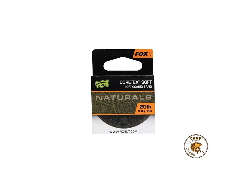 FOX Potahovaná návazcová šňůra Fox Naturals Coretex Soft 20m 35lb Nová Kolekce
