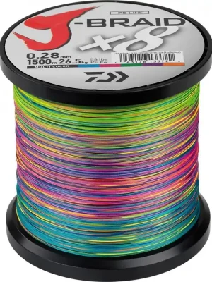 Akce DAIWA Pletenka J-Braid X8 Multicolor - METRÁŽ 0,42mm 46,5kg