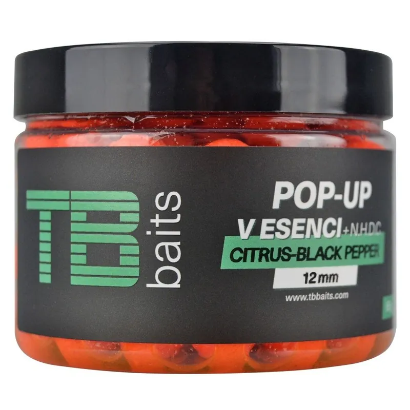 TB Baits Plovoucí Boilie Pop-Up Citrus - Black pepper + NHDC 65 g 12 mm Sleva