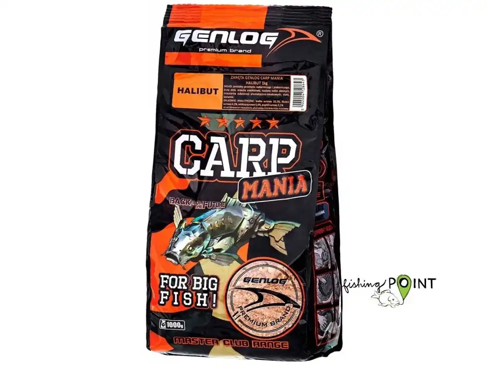 Genlog KRMNÁ SMĚS CARP MANIA Halibut 1 kg Zlevněný