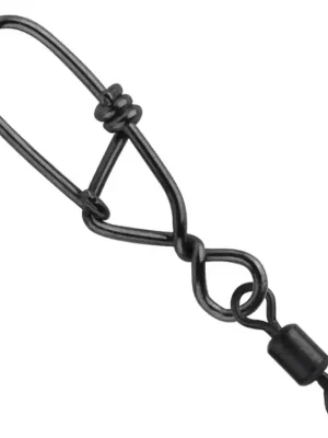 Tovární Cena Obratlík s karabinou SPRO Matt Black Snagless Snap + Rolling Swivel