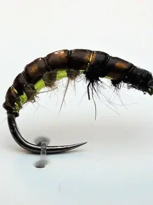 Muška RS Fish Blešivec CN44 - Hnědý bobeš s chatreuse lametkou Originální
