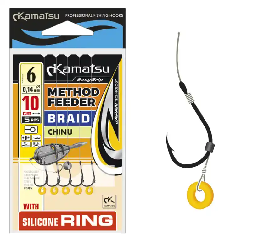 Návazec Kamatsu Method Feeder Braid - Chinu - Silicone Ring Horká Nabídka