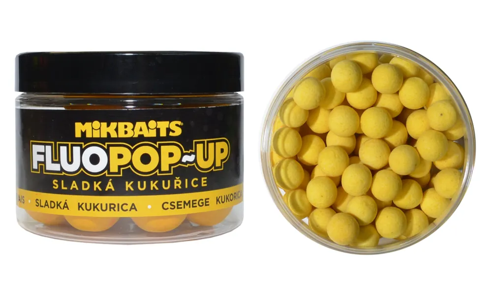 Nejlepší Volba Boilies Mikbaits Fluo Pop-Up - Sladká Kukuřice - 10 mm