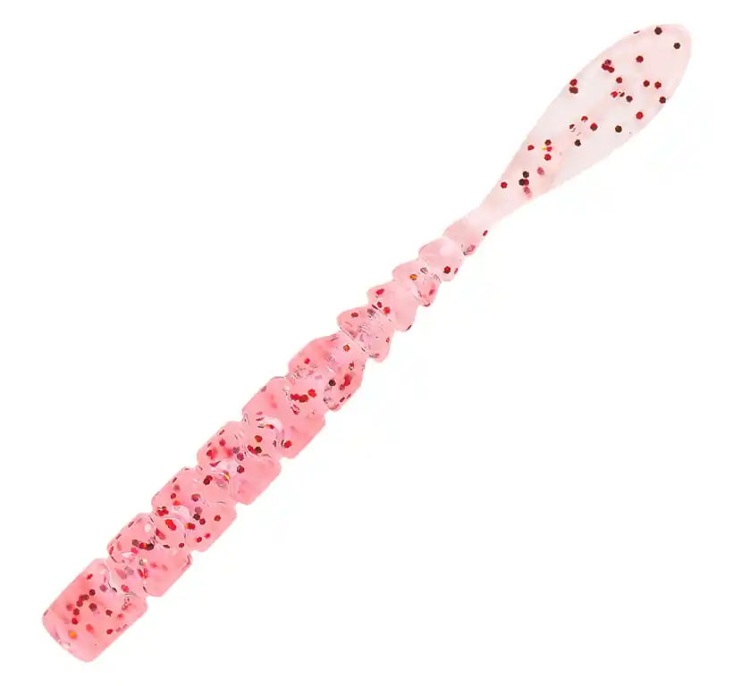Výprodej Mustad AJI Worm - Fla - Fla - barva Clear Red Glitter (MAJI-FLA-2-3)