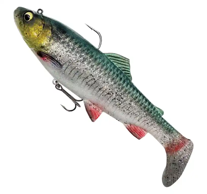 Ripper Savage Gear 4D Trout Rattle Shad - barva Green Silver Výhodná Nabídka