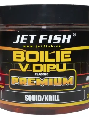 Super Cena Boilies v dipu Jet Fish Premium Classic - Squid / Krill