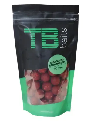 Jen Po Omezenou Doba Boilies TB Baits GLM Squid Strawberry 250 g - Ø 16 mm