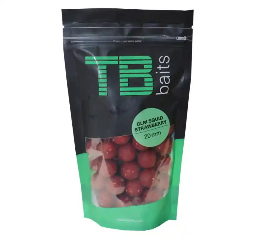 Jen Po Omezenou Doba Boilies TB Baits GLM Squid Strawberry 250 g - Ø 16 mm