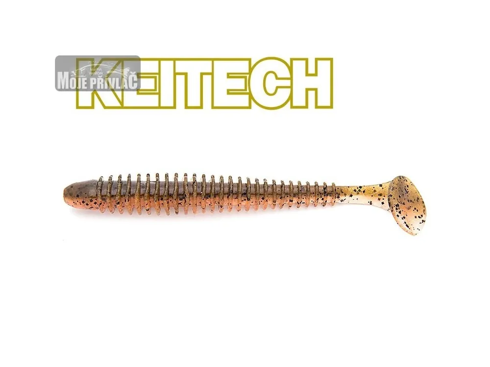 Ihned K Objednání Gumová Nástraha Keitech Swing Impact 4,5" 11,4cm Green Pumpkin Fire (6ks)