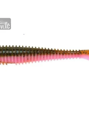 Dokud Zásoby Vydrží Gumová Nástraha Keitech Swing Impact Fat 2.8" 7cm Motoroil / Pink (8ks)