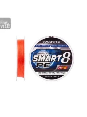 Pletená šňůra Favorite Smart PE 8X - 0,296 mm, 19kg Red Orange 150 m Tovární Cena