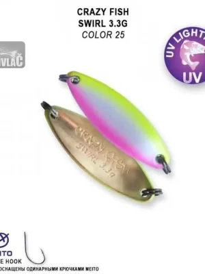 Akce Plandavka Crazy Fish Swirl 32mm 3,3g color 25