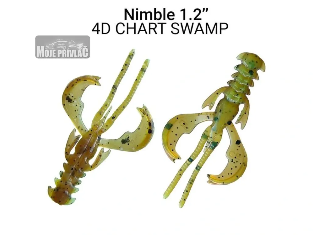 Gumová nástraha Crazy Fish Nimble 3cm 4D Chart swamp (16ks) Omezená Nabídka