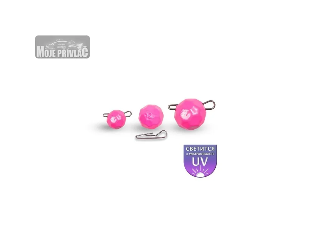 Olověná zátěž Dnipro Lead Fishball Pink Luminescent 14g (1ks) Odeslání Ihned