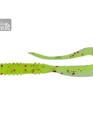 Sezónní Sleva Gumová nástraha Keitech Mad Wag Mini 2,5" 6,3cm Chartreuse Red Flake (12ks)