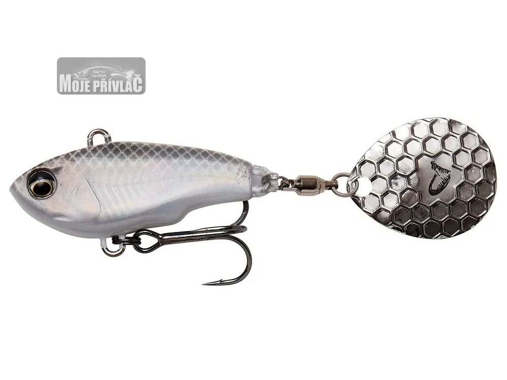 Časově Omezené Tail Spinner Savage Gear Fat Tail Spin Sinking 5,5cm 9g White Silver