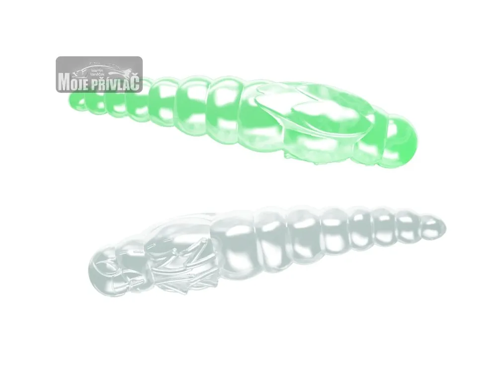 Vysoce Kvalitní Gumová nástraha Libra Lures Largo Slim 34mm Glow UV Green 000 Cheese (12ks)