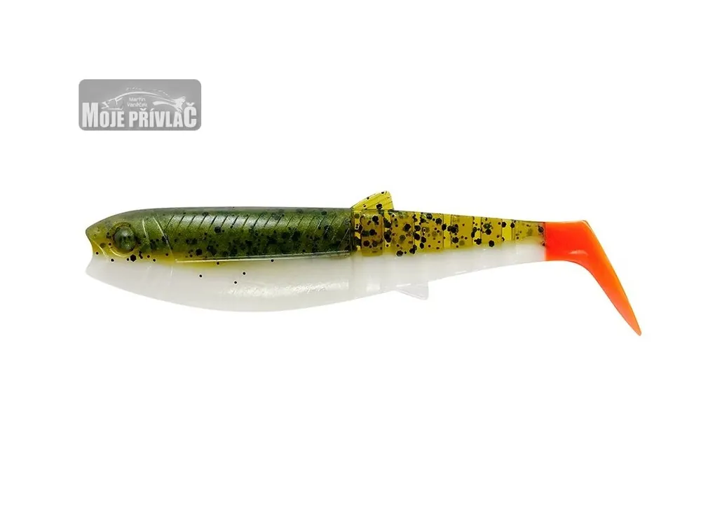 Ověřený Gumová nástraha Savage Gear Cannibal Shad 8cm Olive Hot Orange (1ks)