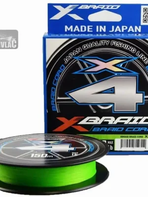 Must-Have Pletená šňůra YGK X-Braid Cord X4 #PE0,3 (0,09mm) 2,7kg 150m Zelená