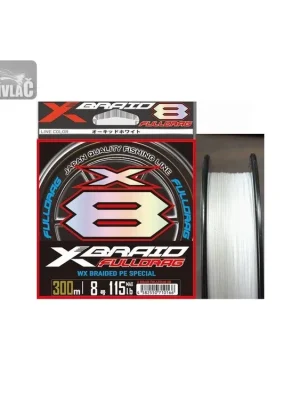 Pletená šňůra YGK X-Braid Fulldrag X8 #PE2,0 (0,235mm) 20kg 300m Bílá Tovární Cena