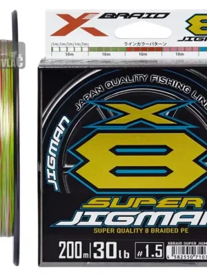 Pletená šňůra YGK X-Braid Super Jigman X8 #PE2 (0,235mm) 15,6kg 300m Multicolor Koupit Online