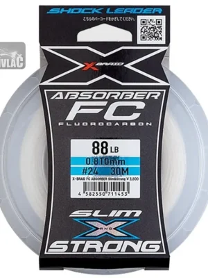 Fluorocarbon YGK X-Braid FC Absorber Slim&Strong PE#20 (0,740mm) 35kg 30m Speciální Cena