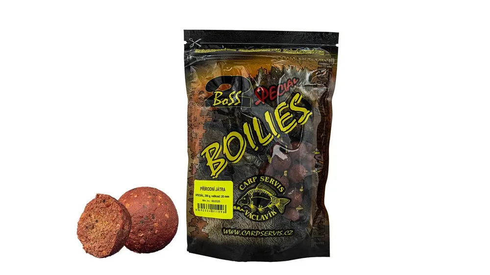 BOILIES BOSS2 SPECIÁL - 200 G/20 MM/PŘÍRODNÍ JÁTRA Oblíbený