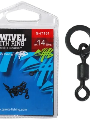 Rychlé Dodání GIANTS FISHING OBRATLÍK S KROUŽKEM SWIVEL WITH RING, VEL.14/10KS
