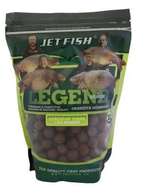 Výhodná Nabídka Jet Fish Boilie Legend Range Kořeněný tuňák - Broskev