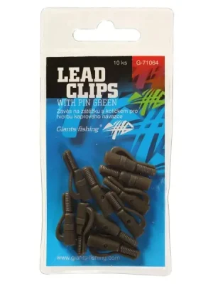 Tovární Cena Giants Fishing Závěs na zátěž Lead clips with pin Green 10ks