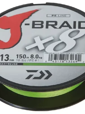 Akce Daiwa Pletená šňůra J-Braid Chartreuse 150m 0,16mm 9,0kg
