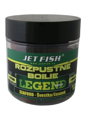 Přímo Od Výrobce Jet Fish Rozpustné boilie Legend Range 250ml 20mm Seafood Švestka/Česnek