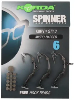 Korda Hotové návazce Spinner Hook Sections Kurv vel. 6 Víkendová Akce