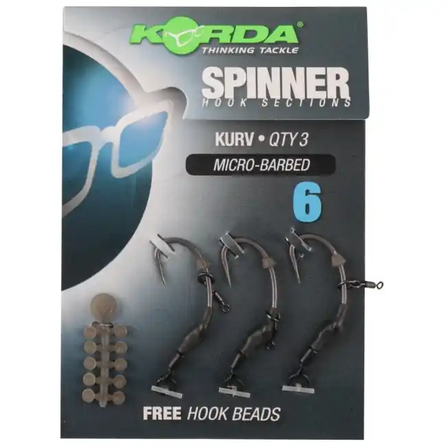Korda Hotové návazce Spinner Hook Sections Kurv vel. 6 Víkendová Akce