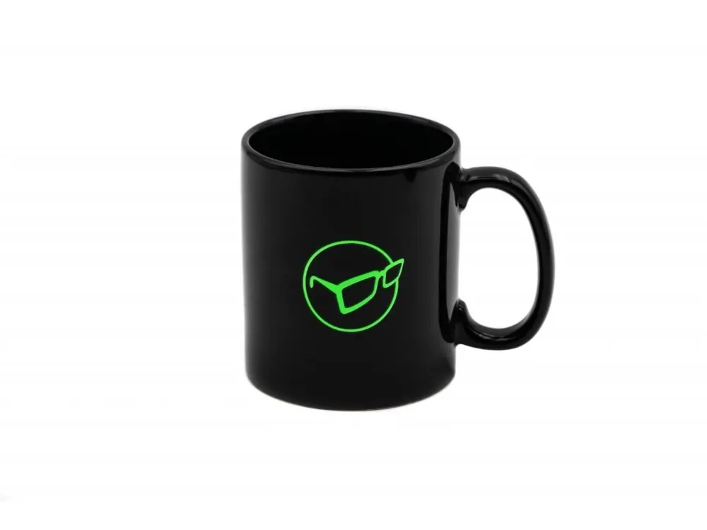 Korda Hrnek Mug Glasses Black, Logo Green Levný