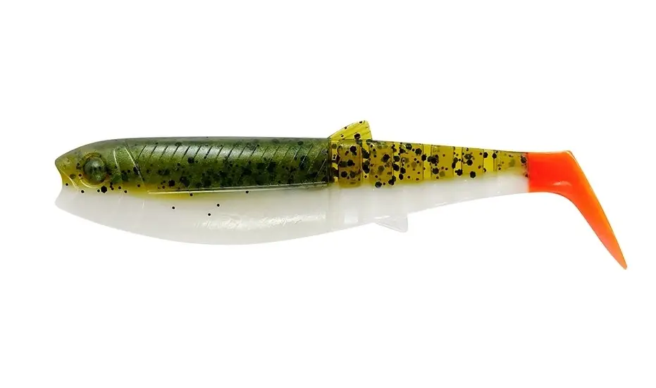 Časově Omezené Savage Gear Gumová nástraha CANNIBAL SHAD B 10CM 9G Olive Hot Orange 1ks