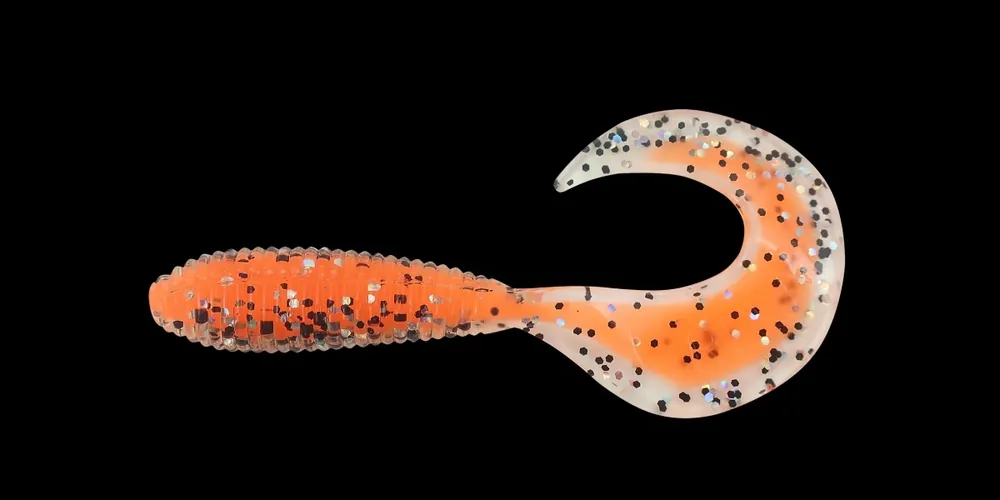 Relax Gumová nástraha Twister VR 8 cm TLC078 ORANGE-CLEAR-BLACK, HOLOGRAM GLITTER Super Cena