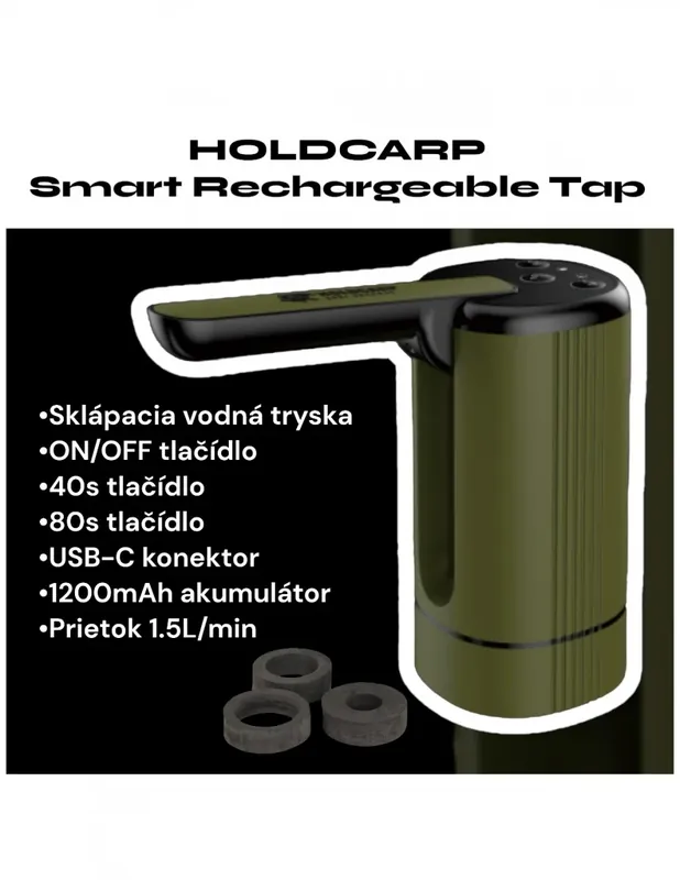 Holdcarp Akumulátorová sklápěcí vodní pumpa Smart Rechargeable Tap Časově Omezené