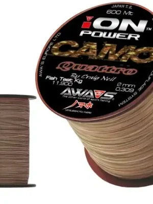 Omezená Nabídka AWA-S Vlasec ION Power Camo Quatro 600m - 0,354mm 21,1kg