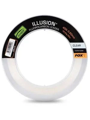 Dokud Zásoby Vydrží Fox International Illusion Fluorocarbon Leader 40lb 18.2kg (0.60mm) x 50m - Clear