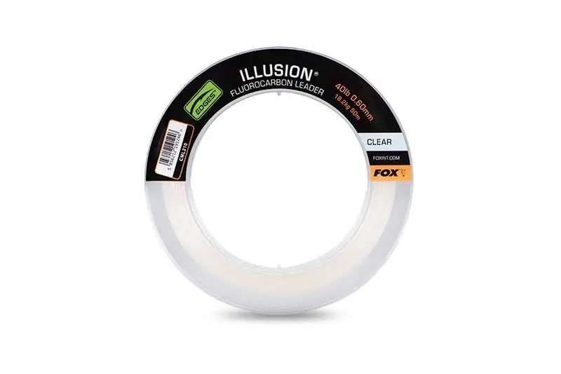 Dokud Zásoby Vydrží Fox International Illusion Fluorocarbon Leader 40lb 18.2kg (0.60mm) x 50m - Clear