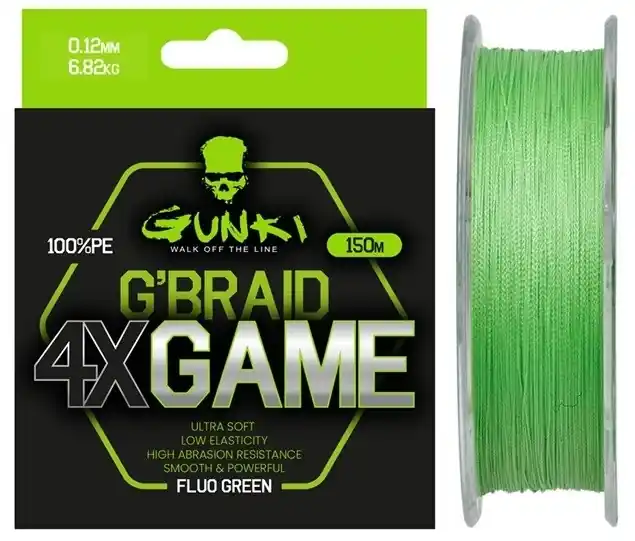 GUNKI Pletená šnůra G Braid 4X Game 150m 0,20mm 11,36kg Dokud Zásoby Vydrží