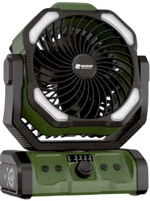 Pouze Dnes Holdcarp Ventilátor se světlem a dálkovým ovladačem Rechargeable DoubleMotor Fan